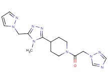 4-[4-methyl-5-(1H-pyrazol-1-ylmethyl)-4H-1,2,4-triazol-3-yl]-1-(1H-1,2,4-triazol-1-ylacetyl)piperidine