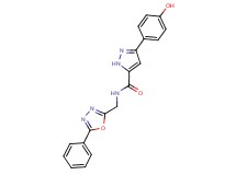 3-(4-hydroxyphenyl)-N-[(5-phenyl-1,3,4-oxadiazol-2-yl)methyl]-1H-pyrazole-5-carboxamide