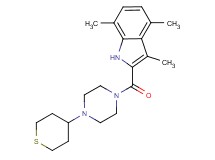 3,4,7-trimethyl-2-{[4-(tetrahydro-2H-thiopyran-4-yl)piperazin-1-yl]carbonyl}-1H-indole