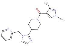 2-[(2-{1-[(1,3-dimethyl-1H-pyrazol-4-yl)carbonyl]-4-piperidinyl}-1H-imidazol-1-yl)methyl]pyridine
