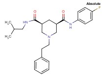 (3R,5S)-N-(4-fluorophenyl)-N'-isobutyl-1-(2-phenylethyl)-3,5-piperidinedicarboxamide