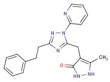 5-methyl-4-{[3-(2-phenylethyl)-1-pyridin-2-yl-1H-1,2,4-triazol-5-yl]methyl}-1,2-dihydro-3H-pyrazol-3-one