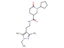1-cyclopentyl-N-[2-(1-ethyl-3,5-dimethyl-1H-pyrazol-4-yl)ethyl]-6-oxo-3-piperidinecarboxamide