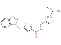 5-(1H-benzimidazol-1-ylmethyl)-N-[(2-isopropyl-1,3-thiazol-4-yl)methyl]isoxazole-3-carboxamide
