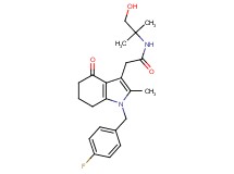 2-[1-(4-fluorobenzyl)-2-methyl-4-oxo-4,5,6,7-tetrahydro-1H-indol-3-yl]-N-(2-hydroxy-1,1-dimethylethyl)acetamide