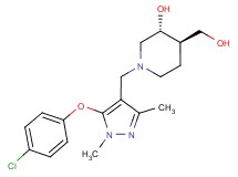 (3R*,4R*)-1-{[5-(4-chlorophenoxy)-1,3-dimethyl-1H-pyrazol-4-yl]methyl}-4-(hydroxymethyl)-3-piperidinol