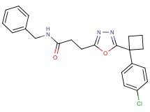 N-benzyl-3-{5-[1-(4-chlorophenyl)cyclobutyl]-1,3,4-oxadiazol-2-yl}propanamide