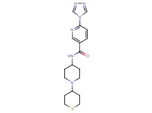 N-[1-(tetrahydro-2H-thiopyran-4-yl)piperidin-4-yl]-6-(4H-1,2,4-triazol-4-yl)nicotinamide