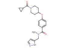4-{[1-(cyclopropylcarbonyl)-4-piperidinyl]oxy}-N-methyl-N-(1H-pyrazol-5-ylmethyl)benzamide