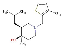 (3S*,4R*)-3-isobutyl-4-methyl-1-[(3-methyl-2-thienyl)methyl]piperidin-4-ol