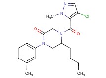 5-butyl-4-[(4-chloro-1-methyl-1H-pyrazol-5-yl)carbonyl]-1-(3-methylphenyl)-2-piperazinone