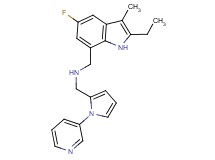 1-(2-ethyl-5-fluoro-3-methyl-1H-indol-7-yl)-N-{[1-(3-pyridinyl)-1H-pyrrol-2-yl]methyl}methanamine