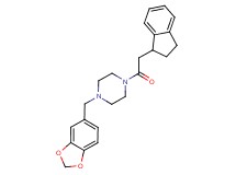 1-(1,3-benzodioxol-5-ylmethyl)-4-(2,3-dihydro-1H-inden-1-ylacetyl)piperazine