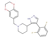 3-[4-(2,6-difluorophenyl)-1H-pyrazol-5-yl]-1-(2,3-dihydro-1,4-benzodioxin-6-ylmethyl)piperidine