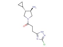 (3R*,4S*)-1-[3-(3-chloro-1H-1,2,4-triazol-5-yl)propanoyl]-4-cyclopropyl-3-pyrrolidinamine