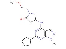4-[(6-cyclopentyl-1-methyl-1H-pyrazolo[3,4-d]pyrimidin-4-yl)amino]-1-(2-methoxyethyl)-2-pyrrolidinone