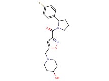 1-[(3-{[2-(4-fluorophenyl)pyrrolidin-1-yl]carbonyl}isoxazol-5-yl)methyl]piperidin-4-ol