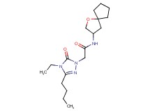 2-(3-butyl-4-ethyl-5-oxo-4,5-dihydro-1H-1,2,4-triazol-1-yl)-N-1-oxaspiro[4.4]non-3-ylacetamide