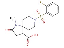 8-[(2-fluorophenyl)sulfonyl]-1-methyl-2-oxo-1,8-diazaspiro[4.5]decane-4-carboxylic acid
