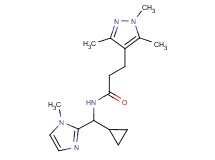 N-[cyclopropyl(1-methyl-1H-imidazol-2-yl)methyl]-3-(1,3,5-trimethyl-1H-pyrazol-4-yl)propanamide