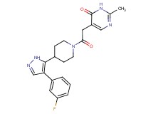 5-(2-{4-[4-(3-fluorophenyl)-1H-pyrazol-5-yl]piperidin-1-yl}-2-oxoethyl)-2-methylpyrimidin-4(3H)-one