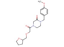 1-(4-methoxybenzyl)-4-[(tetrahydro-2-furanylmethoxy)acetyl]-2-piperazinone