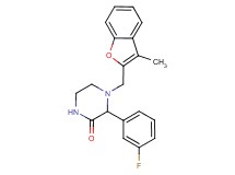 3-(3-fluorophenyl)-4-[(3-methyl-1-benzofuran-2-yl)methyl]piperazin-2-one