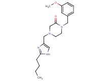 4-[(2-butyl-1H-imidazol-4-yl)methyl]-1-(3-methoxybenzyl)-2-piperazinone