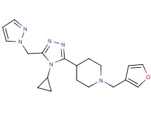 4-[4-cyclopropyl-5-(1H-pyrazol-1-ylmethyl)-4H-1,2,4-triazol-3-yl]-1-(3-furylmethyl)piperidine