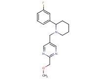 5-{[2-(3-fluorophenyl)-1-piperidinyl]methyl}-2-(methoxymethyl)pyrimidine