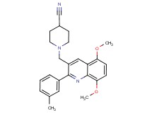 1-{[5,8-dimethoxy-2-(3-methylphenyl)-3-quinolinyl]methyl}-4-piperidinecarbonitrile