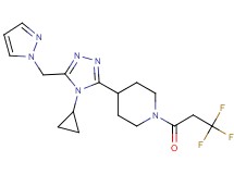 4-[4-cyclopropyl-5-(1H-pyrazol-1-ylmethyl)-4H-1,2,4-triazol-3-yl]-1-(3,3,3-trifluoropropanoyl)piperidine