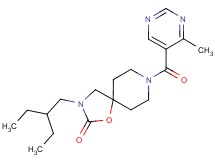 3-(2-ethylbutyl)-8-[(4-methylpyrimidin-5-yl)carbonyl]-1-oxa-3,8-diazaspiro[4.5]decan-2-one