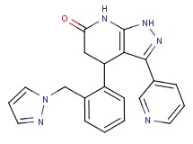 4-[2-(1H-pyrazol-1-ylmethyl)phenyl]-3-pyridin-3-yl-1,4,5,7-tetrahydro-6H-pyrazolo[3,4-b]pyridin-6-one
