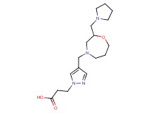 3-(4-{[2-(pyrrolidin-1-ylmethyl)-1,4-oxazepan-4-yl]methyl}-1H-pyrazol-1-yl)propanoic acid