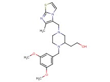 2-{1-(3,5-dimethoxybenzyl)-4-[(6-methylimidazo[2,1-b][1,3]thiazol-5-yl)methyl]-2-piperazinyl}ethanol