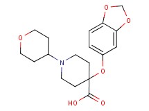 4-(1,3-benzodioxol-5-yloxy)-1-(tetrahydro-2H-pyran-4-yl)piperidine-4-carboxylic acid