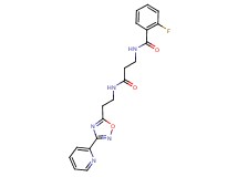2-fluoro-N-(3-oxo-3-{[2-(3-pyridin-2-yl-1,2,4-oxadiazol-5-yl)ethyl]amino}propyl)benzamide