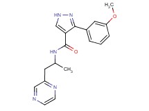 3-(3-methoxyphenyl)-N-[1-methyl-2-(2-pyrazinyl)ethyl]-1H-pyrazole-4-carboxamide