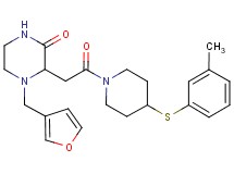 4-(3-furylmethyl)-3-(2-{4-[(3-methylphenyl)thio]-1-piperidinyl}-2-oxoethyl)-2-piperazinone