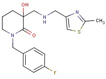 1-(4-fluorobenzyl)-3-hydroxy-3-({[(2-methyl-1,3-thiazol-4-yl)methyl]amino}methyl)-2-piperidinone