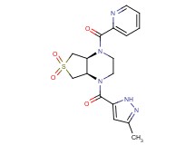 (4aS*,7aR*)-1-[(3-methyl-1H-pyrazol-5-yl)carbonyl]-4-(2-pyridinylcarbonyl)octahydrothieno[3,4-b]pyrazine 6,6-dioxide