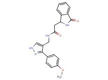 N-{[3-(4-methoxyphenyl)-1H-pyrazol-4-yl]methyl}-2-(3-oxo-2,3-dihydro-1H-isoindol-1-yl)acetamide