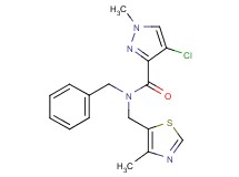N-benzyl-4-chloro-1-methyl-N-[(4-methyl-1,3-thiazol-5-yl)methyl]-1H-pyrazole-3-carboxamide