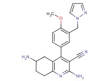 2,6-diamino-4-[4-methoxy-3-(1H-pyrazol-1-ylmethyl)phenyl]-5,6,7,8-tetrahydroquinoline-3-carbonitrile