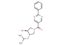 (3S*,4S*)-4-isopropoxy-1-[(2-phenylpyrimidin-5-yl)carbonyl]pyrrolidin-3-ol