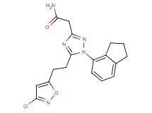 2-[5-[2-(3-chloroisoxazol-5-yl)ethyl]-1-(2,3-dihydro-1H-inden-4-yl)-1H-1,2,4-triazol-3-yl]acetamide