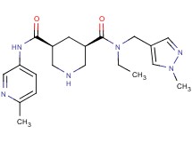 (3R*,5S*)-N-ethyl-N-[(1-methyl-1H-pyrazol-4-yl)methyl]-N'-(6-methylpyridin-3-yl)piperidine-3,5-dicarboxamide