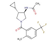 N-{(3R*,4S*)-4-cyclopropyl-1-[2-methyl-5-(trifluoromethyl)benzoyl]-3-pyrrolidinyl}acetamide