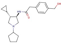 N-[rel-(3R,4S)-1-cyclopentyl-4-cyclopropyl-3-pyrrolidinyl]-2-[4-(hydroxymethyl)phenyl]acetamide hydrochloride